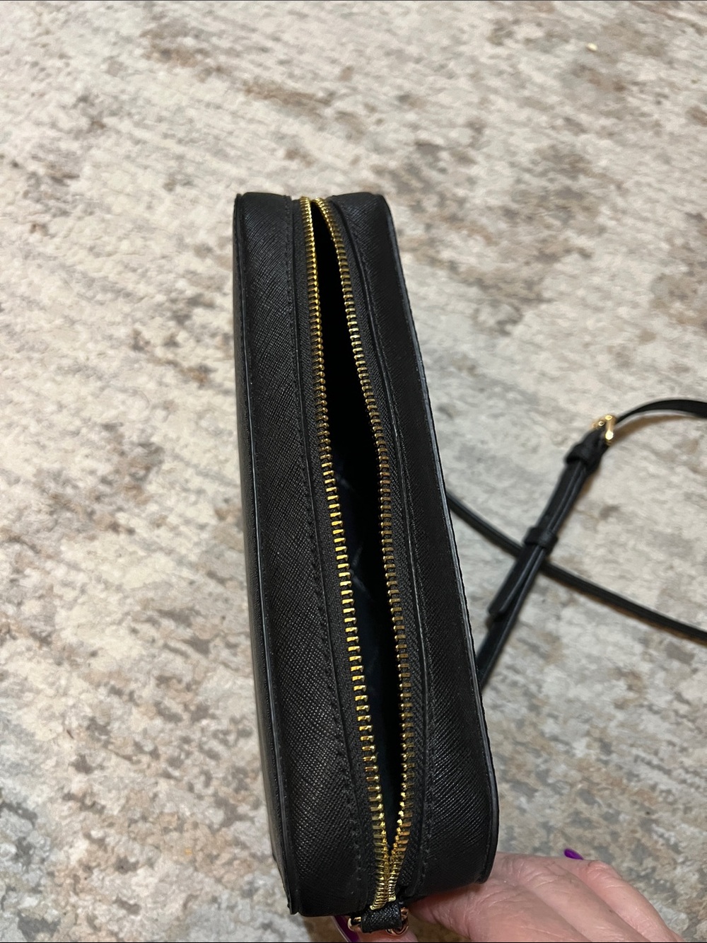 Michael Kors Black Crossbody with Gold Hardware - Picture 9 of 10